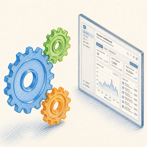 Generate - Gears to app pencil sketch